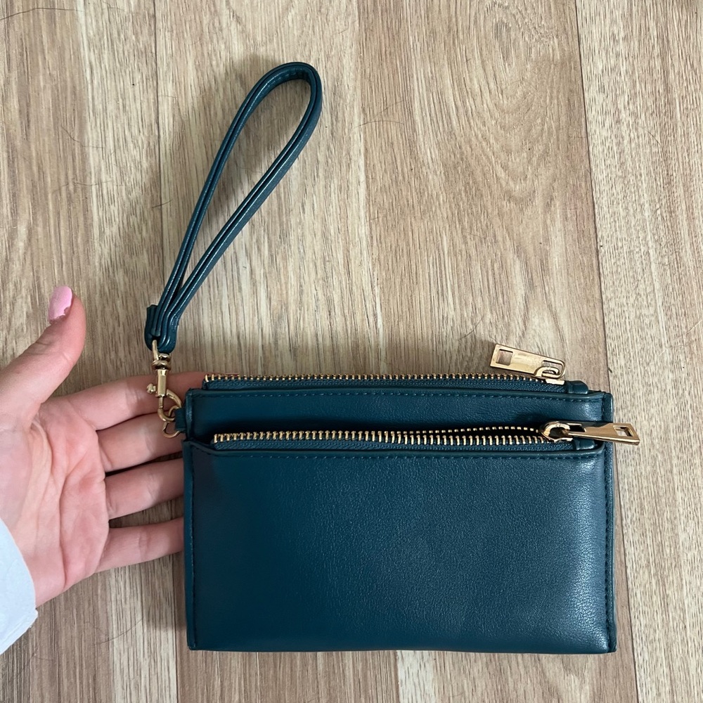 blue wallet handbag